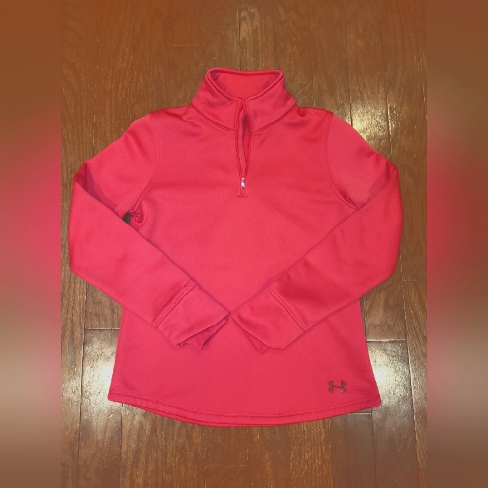 Under Armour Women's Storm Pink 1/4 Zip Pullover Loose Fit Warm Sweater Small
